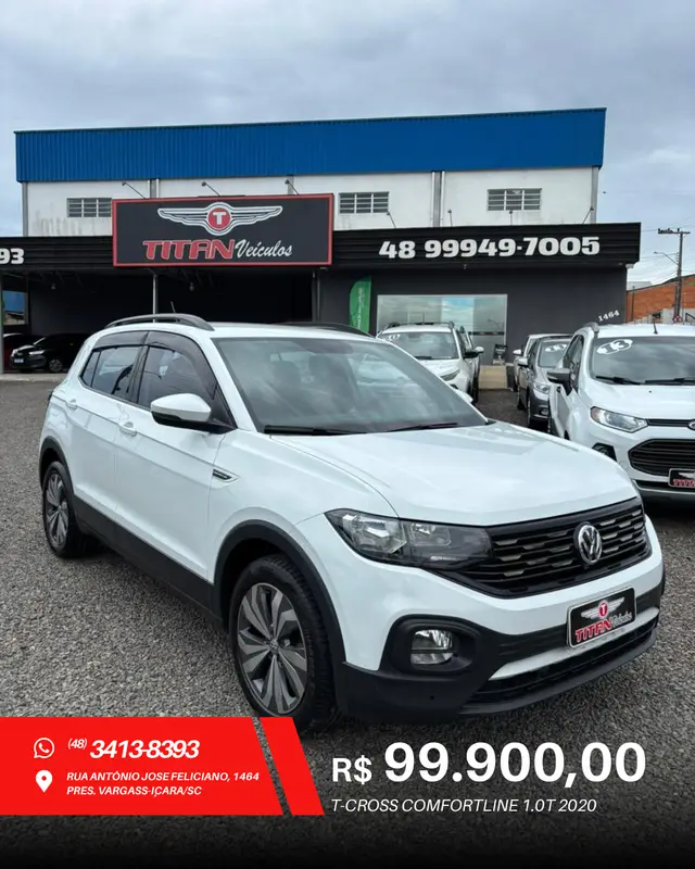 Carro Volkswagen T-Cross 2020 1.0 200 TSI Comfortline (Aut) (Flex)