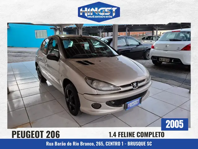 Carro Peugeot 206 2005 Hatch. Feline 1.4 8V