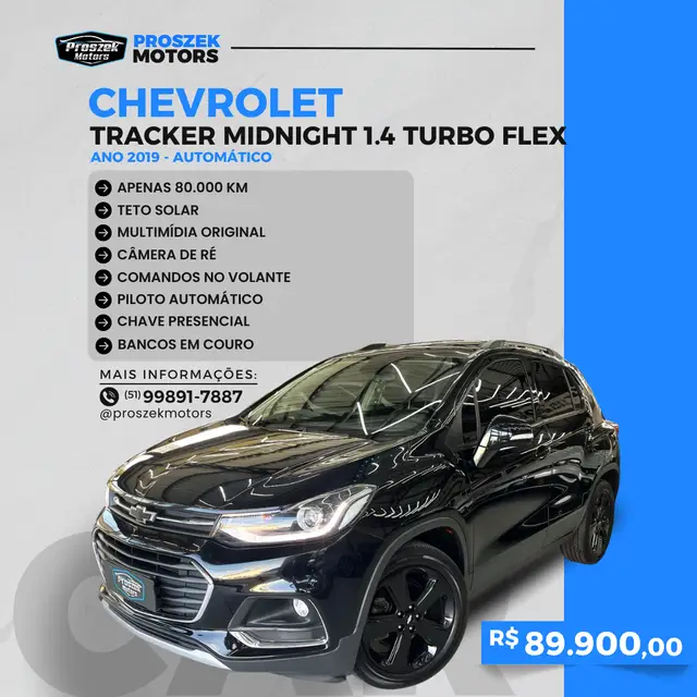 Carro Chevrolet Tracker 2019 Midnight 1.4 Turbo (Aut) (Flex)