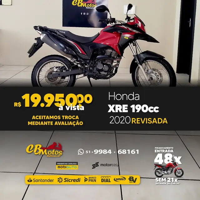 Moto Honda XRE 190 2020 (ABS) (Flex)