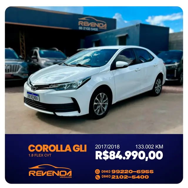 Carro Toyota Corolla 2018 1.8 Dual VVT GLi Multi-Drive (Flex)