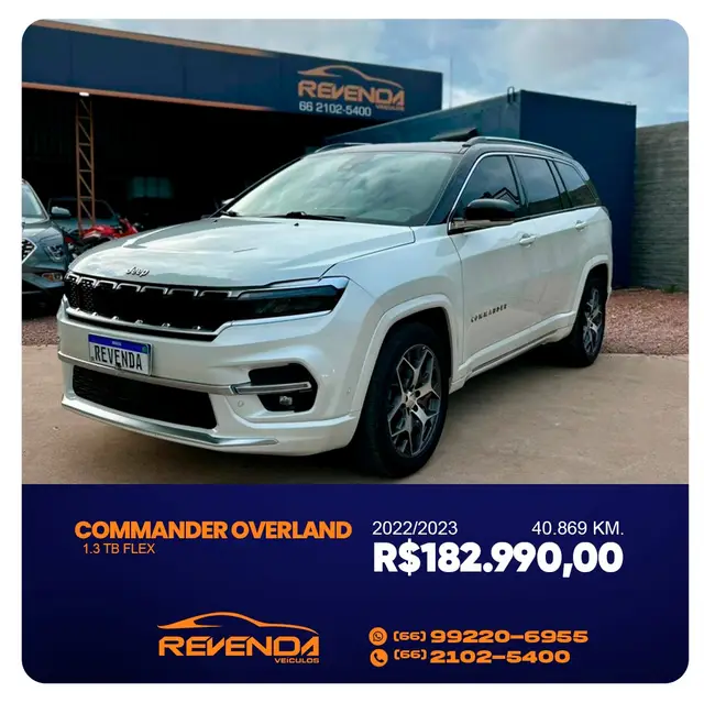 Carro Jeep Commander 2023 Overland 1.3 T270