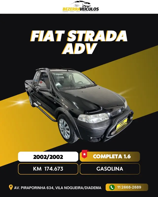 Carro Fiat Strada 2002 Adventure 1.6 16V (Cabine Estendida)