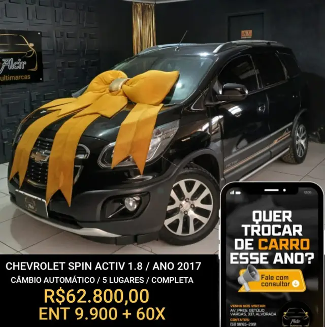 Carro Chevrolet Spin 2017 Activ 1.8 (Flex) (Aut)