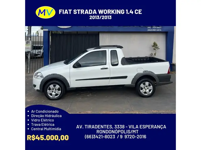 Carro Fiat Strada 2013 Working 1.4 (Flex) (Cabine Estendida)