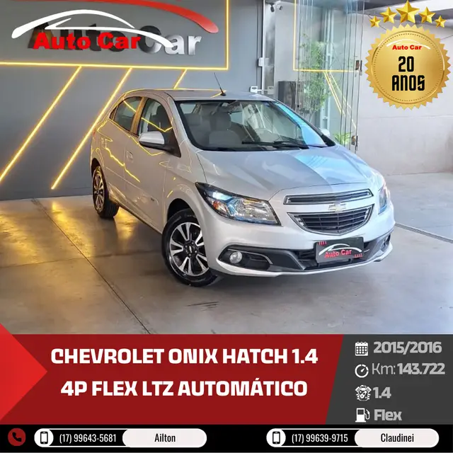 Carro Chevrolet Onix 2016 1.4 LTZ SPE/4 (Aut)