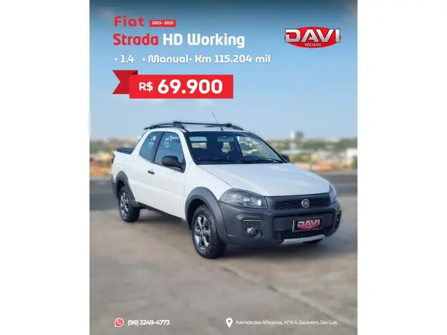 Carro Fiat Strada 2015 Working 1.4 (Flex) (Cabine Dupla)
