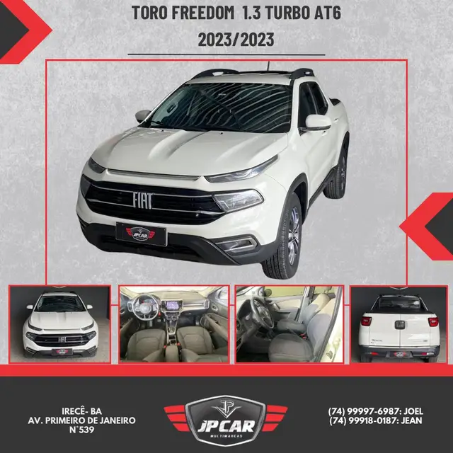 Carro Fiat Toro 2023 Freedom 1.3 T270 4x2 Flex Aut.