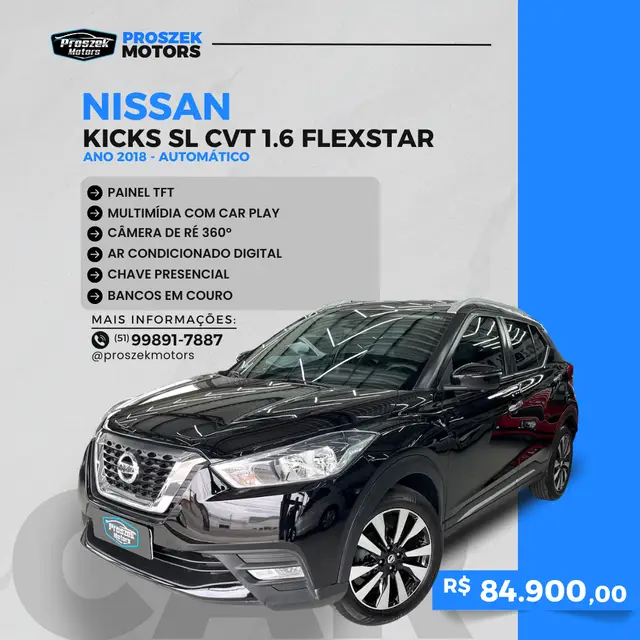 Carro Nissan Kicks 2018 1.6 SL CVT (Flex)
