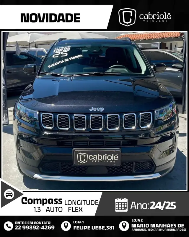 Carro Jeep Compass 2025 Longitude 1.3 T270 (Aut) (Flex)