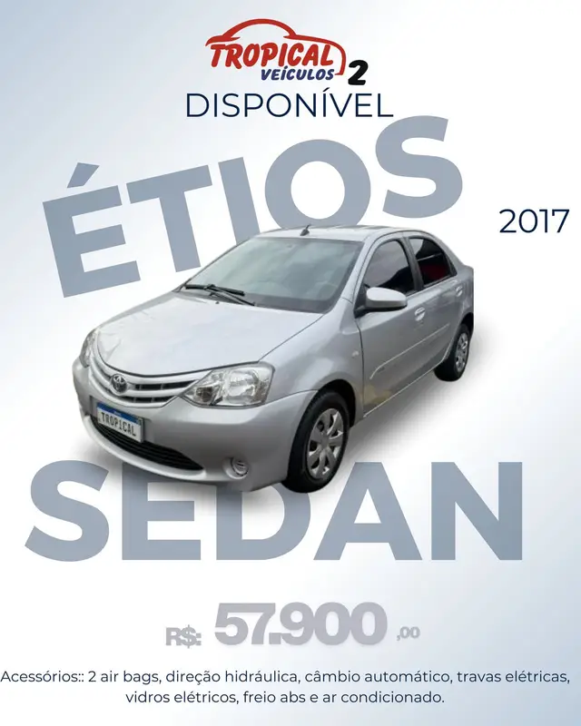 Carro Toyota Etios Sedan 2017 XS 1.5 (Aut) (Flex)