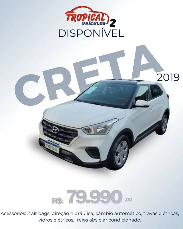 Carro Hyundai Creta 2019 Attitude 1.6 (Aut) (Flex) (PCD)