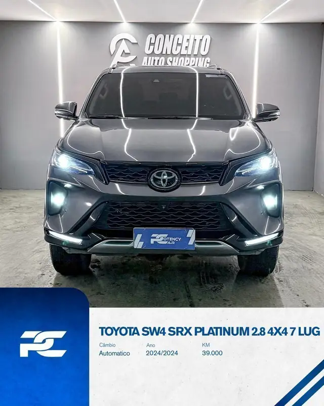 Carro Toyota SW4 2024 SRX Platinum 2.8 Turbodiesel 4x4 (Aut.) (7 Lugares)