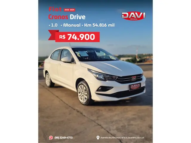 Carro Fiat Cronos 2024 Drive 1.0