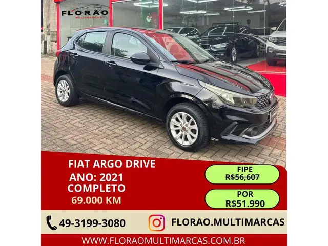 Carro Fiat Argo 2021 Drive 1.0 (Flex)
