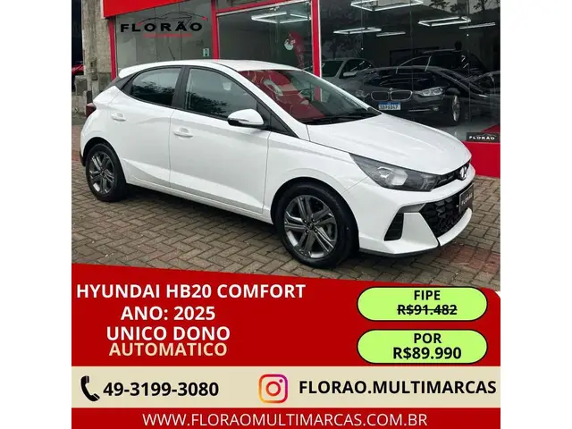 Carro Hyundai HB20 2025 Comfort Plus 1.0 TGDI (Aut.)
