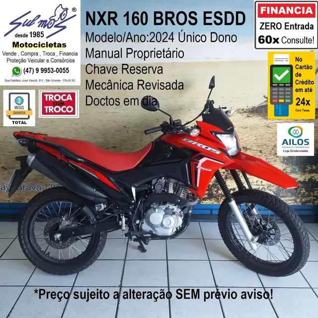 Moto Honda NXR 160 2024 Bros ESDD
