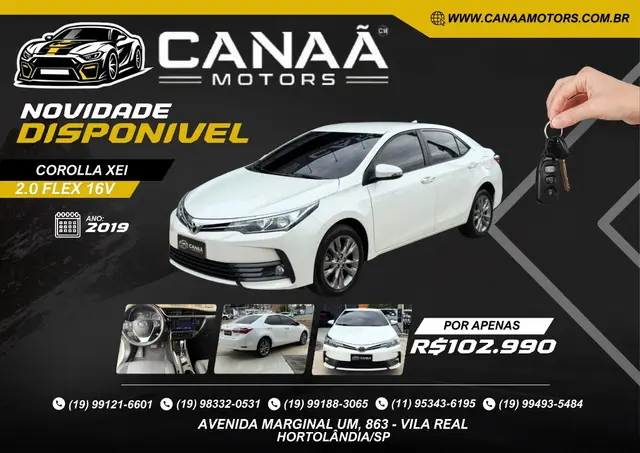 Carro Toyota Corolla 2019 2.0 XEi Multi-Drive S (Flex)