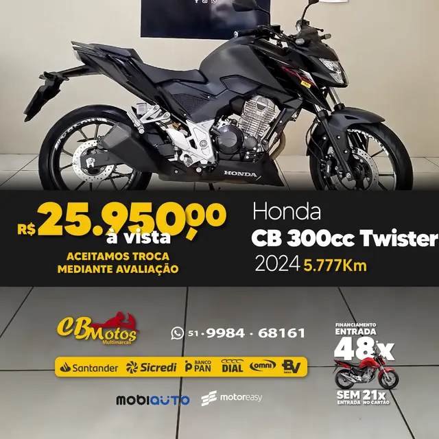 Moto Honda CB 300F Twister 2024 (CBS)