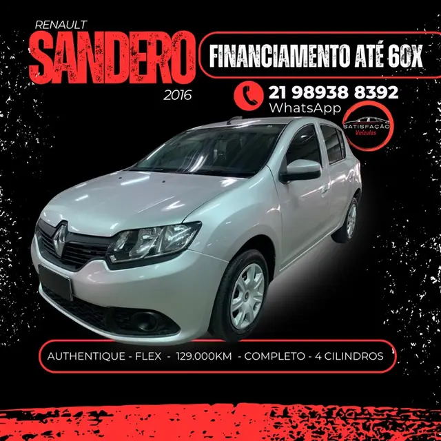 Carro Renault Sandero 2016 Authentique Hi-Power 1.0 16V (Flex)