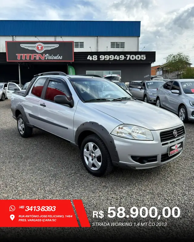Carro Fiat Strada 2013 Working Celeb.1.4 Fire Flex 8V CD