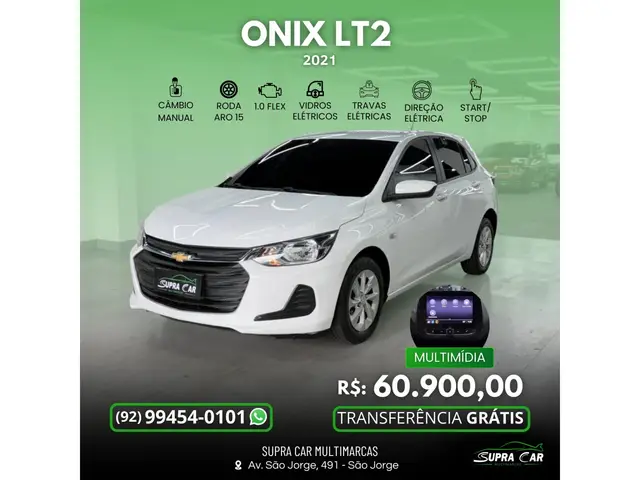 Carro Chevrolet Onix 2021 LT 1.0 (Flex)