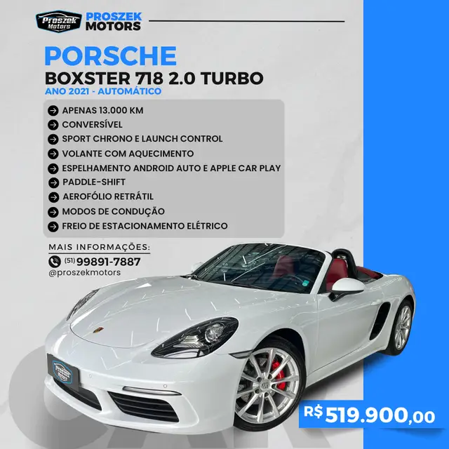 Carro Porsche 718 Boxster 2021 Boxster 2.0
