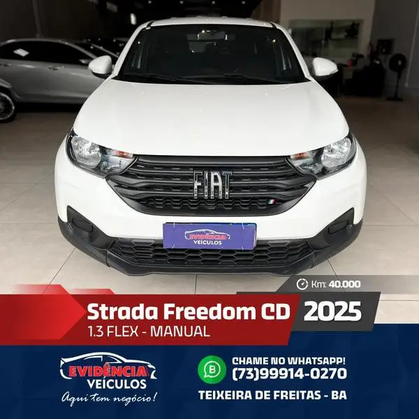 Carro Fiat Strada 2025 Freedom 1.3 Flex 8V CD