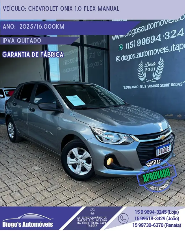 Carro Chevrolet Onix 2025 1.0