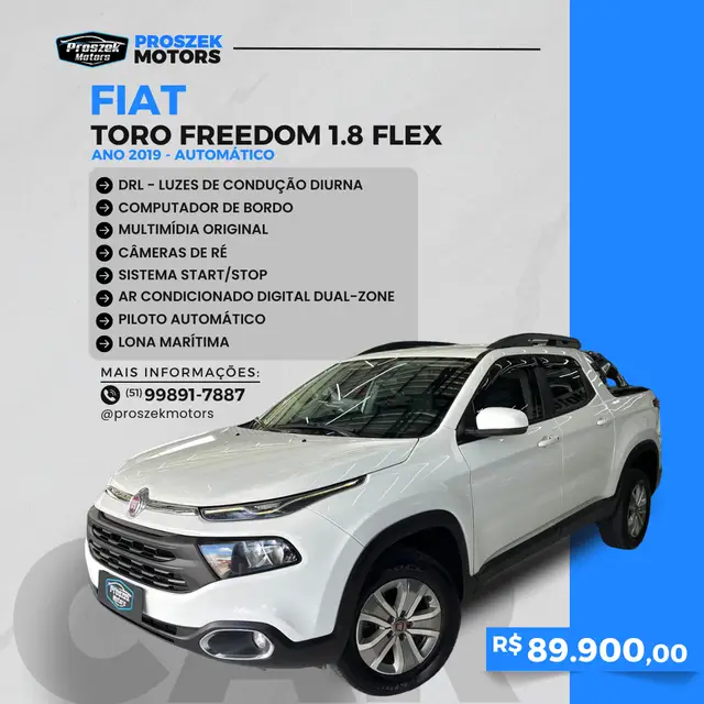 Carro Fiat Toro 2019 Freedom 1.8 AT6 4x2 (Flex)