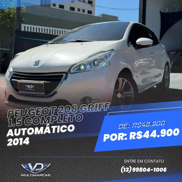 Carro Peugeot 208 2014 Griffe 1.6 16V (Flex) (Aut)