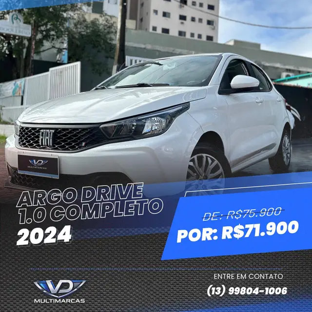 Carro Fiat Argo 2024 Drive 1.0