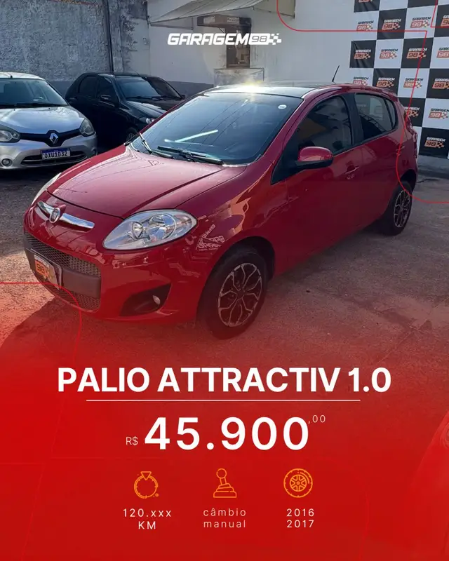 Carro Fiat Palio 2017 Attractive 1.0 Evo (Flex)