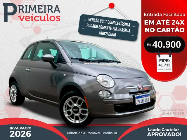 Carro Fiat 500 2012 Cult 1.4 8V