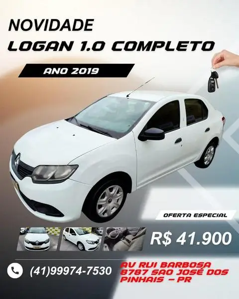 Carro Renault Logan 2019 Authentique 1.0 12V SCe (Flex)