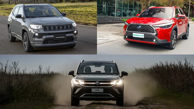 Compass x Taos x Corolla Cross: compare preços, desempenho e dimensões