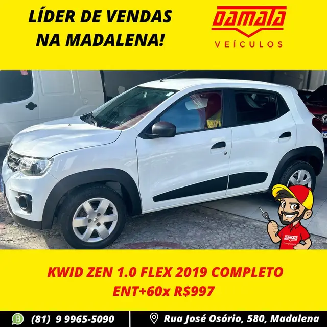 Carro Renault Kwid 2019 Zen 1.0 12v SCe (Flex)