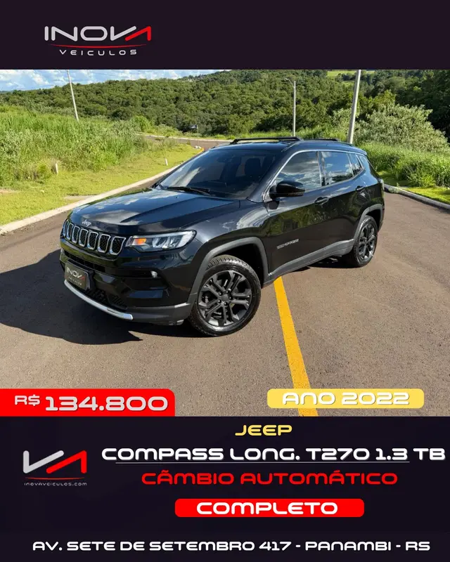 Carro Jeep Compass 2022 Longitude 1.3 T270 (Aut) (Flex)