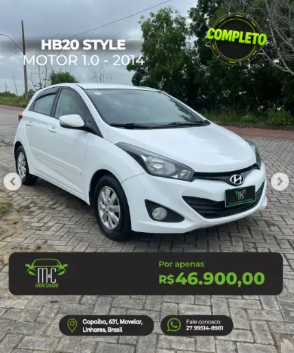 Carro Hyundai HB20 2014 1.0 Comfort (Flex)