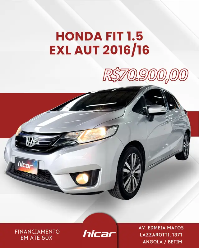 Carro Honda Fit 2016 1.5 16v EXL CVT (Flex)