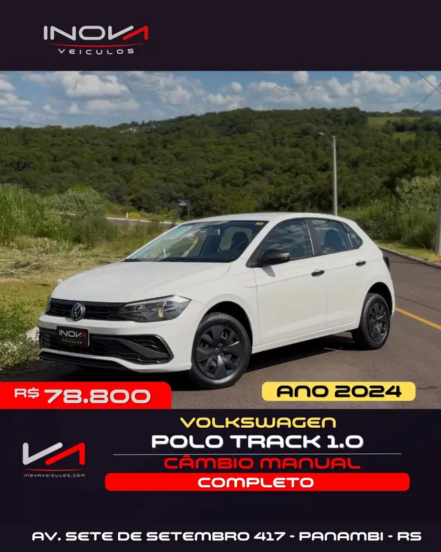 Carro Volkswagen Polo 2024 Track 1.0 Flex 12V 5p