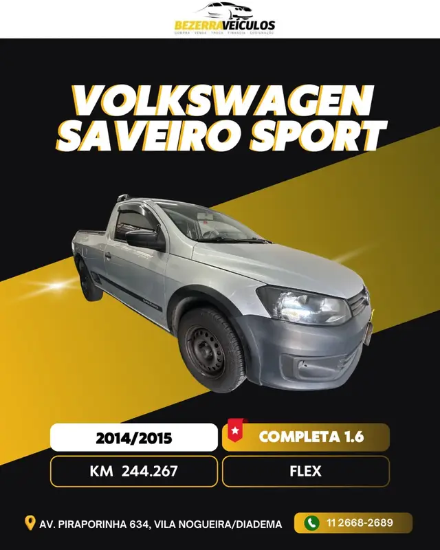 Carro Volkswagen Saveiro 2015 1.6 Startline CS (Flex)