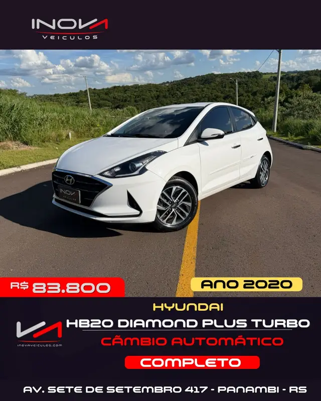 Carro Hyundai HB20 2020 1.0 Diamond Turbo (Aut) (Flex)