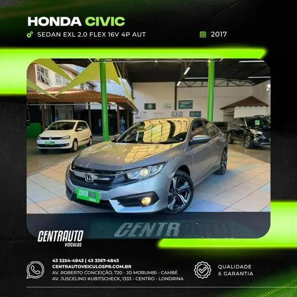 Carro Honda Civic 2017 EXL 2.0 i-VTEC CVT