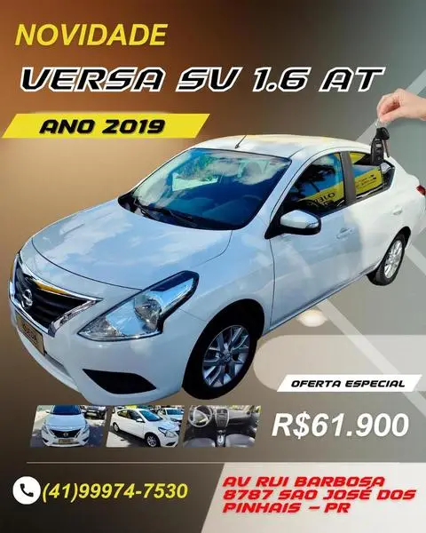 Carro Nissan Versa 2019 1.6 16V SV FlexStart CVT (Flex)