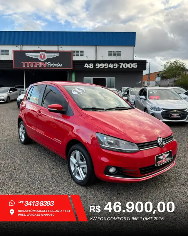 Carro Volkswagen Fox 2015 1.0 TEC Comfortline (Flex)