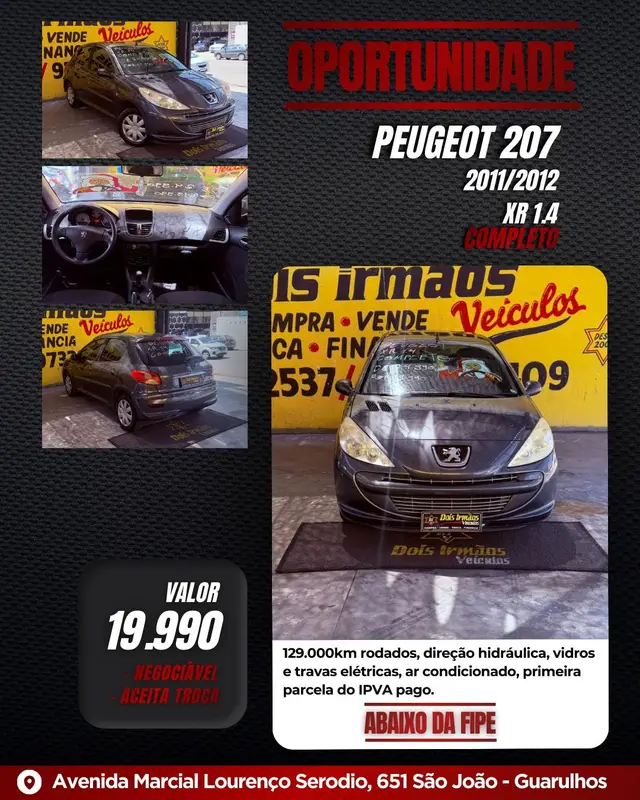 Carro Peugeot 207 2012 Hatch XR 1.4 8V (flex) 4p