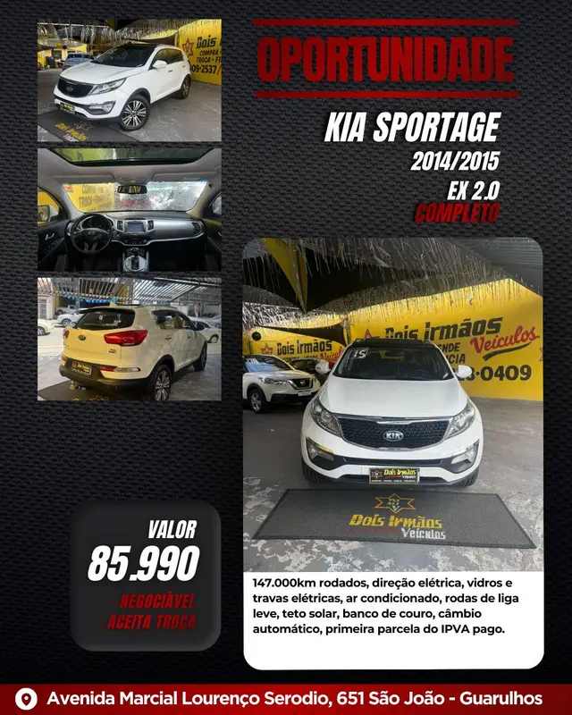 Carro Kia Sportage 2015 EX 2.0 (Flex) (Aut) P584