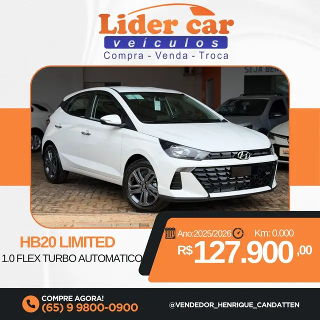 Carro Hyundai HB20 2026 Limited 1.0 AT
