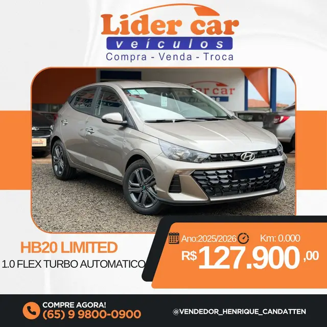 Carro Hyundai HB20 2026 Limited 1.0 AT